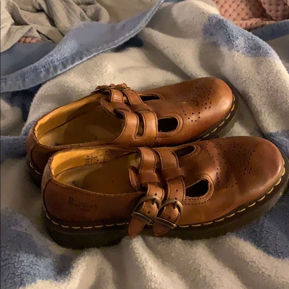 Vintage Brown Leather Dr. Marten Mary Jane Sandals